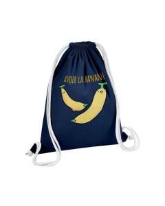 Sac de Gym en Coton Bleu Avoir la Banane Enfant Expression Fruit 12 Litres
