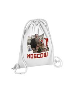 Sac de Gym en Coton Blanc Moscow Vintage Moscou Russie Voyage 12 Litres