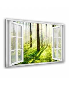 Tableau fenêtre Photo Sous bois de jacinthes 80x50cm