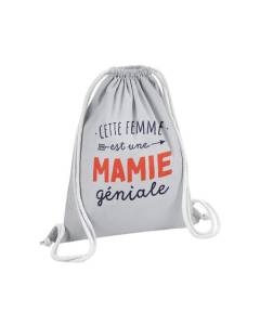 Sac de Gym en Coton Gris Cette Femme est une Mamie Géniale Grand-Mère 12 Litres