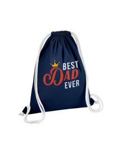 Sac de Gym en Coton Bleu Best Dad Ever Couronne Roi Père 12 Litres