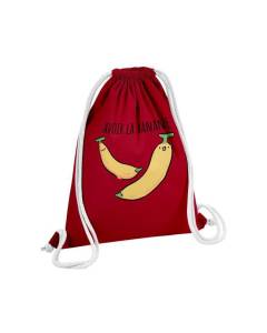 Sac de Gym en Coton Rouge Avoir la Banane Enfant Expression Fruit 12 Litres