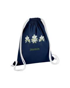 Sac de Gym en Coton Bleu Jasmin Chic Nature Fleurs Minimaliste 12 Litres