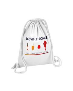 Sac de Gym en Coton Blanc Scoville Scale Ma Copine Hot Piment Amour 12 Litres