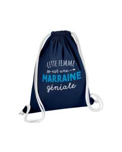 Sac de Gym en Coton Bleu Cette Femme est une Marraine Géniale Naissance 12 Litres