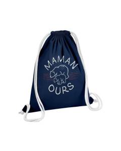 Sac de Gym en Coton Bleu Maman Ours Famille Mignon Animal 12 Litres