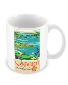 Mug Ontario Canada America Lake Lac Vintage Poster