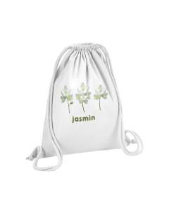 Sac de Gym en Coton Blanc Jasmin Chic Nature Fleurs Minimaliste 12 Litres