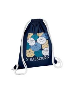 Sac de Gym en Coton Bleu Strasbourg Emblèmes Ville France Est 12 Litres