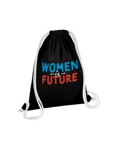 Sac de Gym en Coton Noir Women is Future Fierté Féminisme 12 Litres