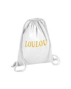 Sac de Gym en Coton Blanc Loulou Mignon Surnom Amoureuse 12 Litres