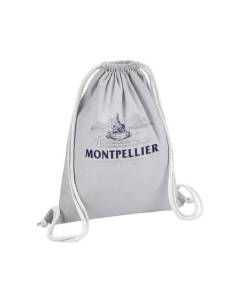 Sac de Gym en Coton Gris Montpellier Minimalist Ville France Sud Patrimoine 12 Litres