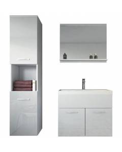 Meuble de salle de bain de Montréal 60x35 cm Meuble lavabo – Armoire de rangement Meuble lavabo Blanc brillant