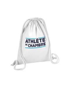 Sac de Gym en Coton Blanc Athlète de Chambre Sport Humour 12 Litres