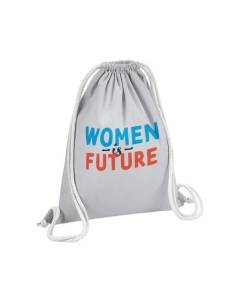 Sac de Gym en Coton Gris Women is Future Fierté Féminisme 12 Litres