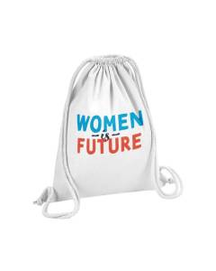Sac de Gym en Coton Blanc Women is Future Fierté Féminisme 12 Litres