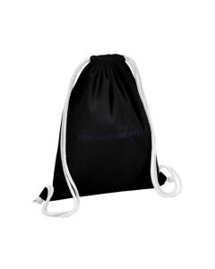 Sac de Gym en Coton Noir Mont Saint Michel Minimalist Normandie Village Tourisme 12 Litres