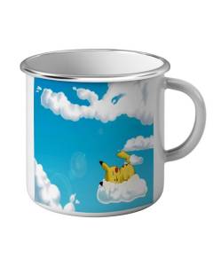 Mug Emaillé Métal pokemon pikachu dors sur un nuage