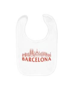 Bavoir en coton bio Barcelona Minimalist pour bébé - FABULOUS - Fermeture scratch - Blanc - 0 mois