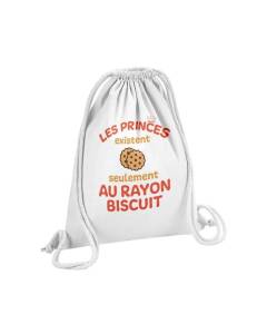 Sac de Gym en Coton Blanc Les Princes existent seulement au Rayon Biscuit 12 Litres