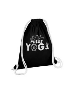 Sac de Gym en Coton Noir Futur Yogi Zen Yoga Maison 12 Litres
