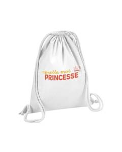 Sac de Gym en Coton Blanc Appelle-moi Princesse Femme Reine 12 Litres