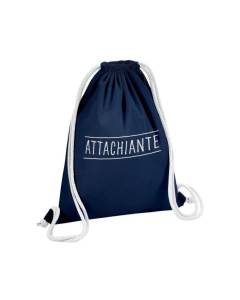 Sac de Gym en Coton Bleu Attachiante Femme Attachante Chiante Jeu de Mot 12 Litres