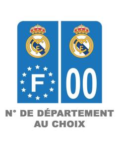 Pack Moto Autocollant Stickers Plaque d'immatriculation Prenium Real Madrid - Numéro Personnalisé