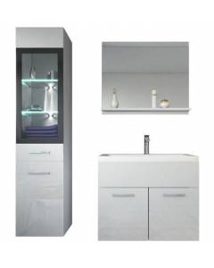Meuble de salle de bain - Rio - 60x35cm - Blanc brillant - LED