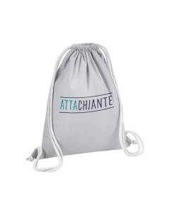 Sac de Gym en Coton Gris Attachiante Femme Attachante Chiante Jeu de Mot 12 Litres