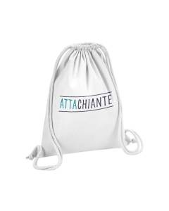 Sac de Gym en Coton Blanc Attachiante Femme Attachante Chiante Jeu de Mot 12 Litres