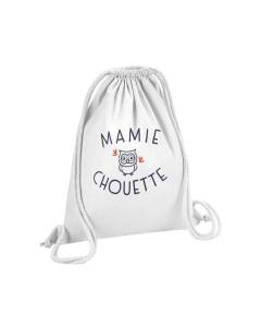 Sac de Gym en Coton Blanc Mamie Chouette Famille Mignon Animal 12 Litres