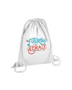 Sac de Gym en Coton Blanc The Future is Female Fierté Féminisme Féminité 12 Litres