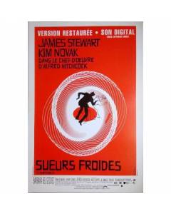 Sueurs froides Vertigo Affiche Cinéma Originale ROULEE Petit format 53x40cm Movie Poster Alfred Hitchcock