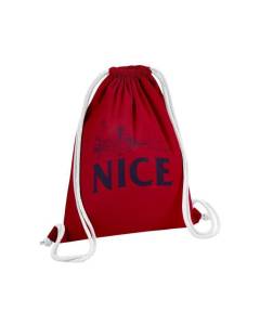 Sac de Gym en Coton Rouge Nice Minimalist Ville France Sud Soleil 12 Litres