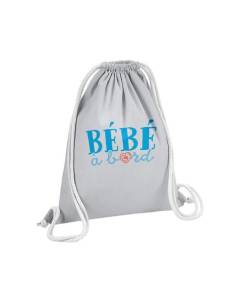 Sac de Gym en Coton Gris Bébé à Bord Maman Bébé Femme 12 Litres