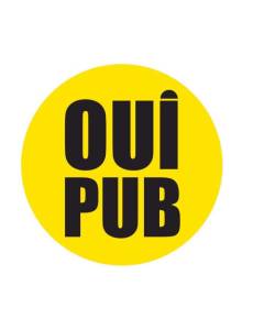 Autocollant Sticker Oui Pub Boîte aux Lettres Rond Jaune