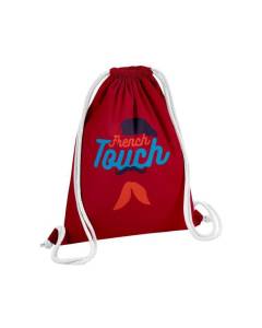 Sac de Gym en Coton Rouge French Touch Moustache Beret Bébé 12 Litres