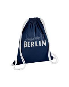 Sac de Gym en Coton Bleu Berlin Minimalist Allemagne Histoire Voyage 12 Litres