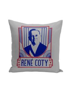 Housse de Coussin Gris 40x40 cm René Coty Style Politique Chic Luxe France
