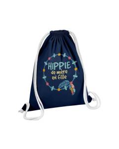 Sac de Gym en Coton Bleu Hippie de Mère en Fille Bohémien Famille Maman 12 Litres