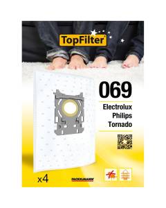 Lot de 4 sacs aspirateur Electrolux Philips et Tornado TopFilter Premium ref. 64069
