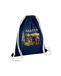 Sac de Gym en Coton Bleu Nantes Collage France Ville Ouest Château 12 Litres