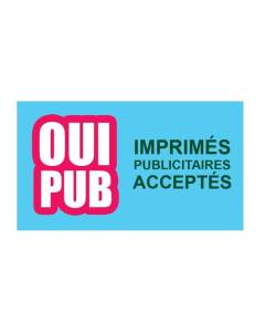 Autocollant Sticker Oui Pub Boîte aux Lettres Imprimés Publicitaires Acceptés Bleu et Rose