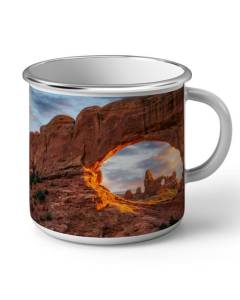 Mug en Métal Emaillé Utah Arche Rocher Canyon Couche de Soleil Rock Formation