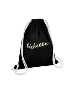 Sac de Gym en Coton Noir Bichette Humour Animaux Expression 12 Litres