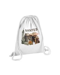 Sac de Gym en Coton Blanc Nantes Collage France Ville Ouest Château 12 Litres