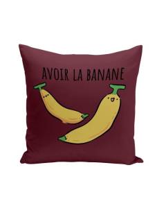 Coussin Rouge 40x40 cm Avoir la Banane Enfant Expression Fruit