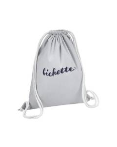 Sac de Gym en Coton Gris Bichette Humour Animaux Expression 12 Litres