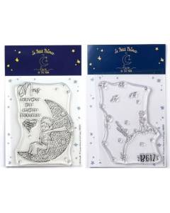 2 Tampons transparents Le Petit Prince Lune et Astéroïd